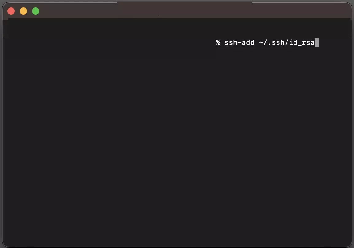 A screenshot of Terminal showing you how to add your key to your ssh agent by running ssh-add ~/.ssh/id_rsa