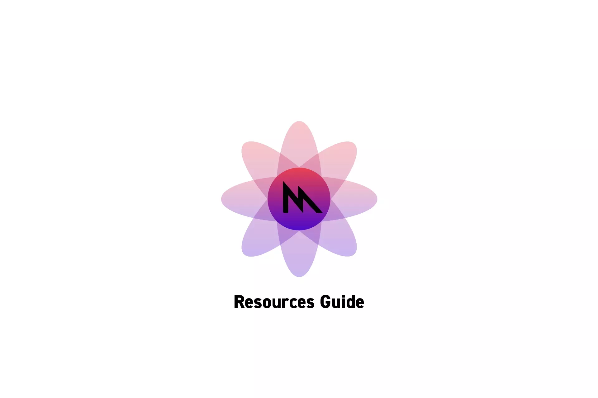 A flower that represents Metal with the text "Resources Guide" beneath it.