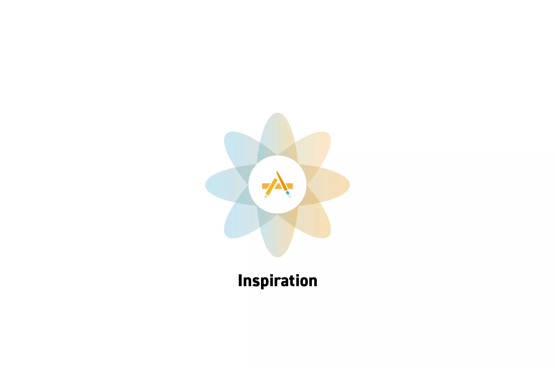 A flower that represents Digital Craft with the text "Inspiration" beneath it.