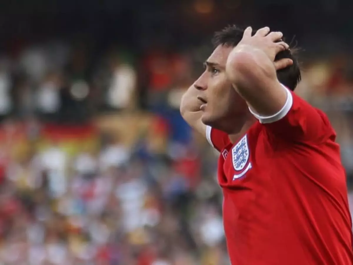 Frank Lampard's reaction to his ghost goal against Germany in the 2010 world cup.