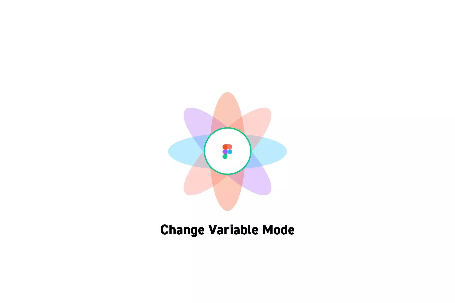 A flower that represents Figma with the text "Change Variable Mode" beneath it.