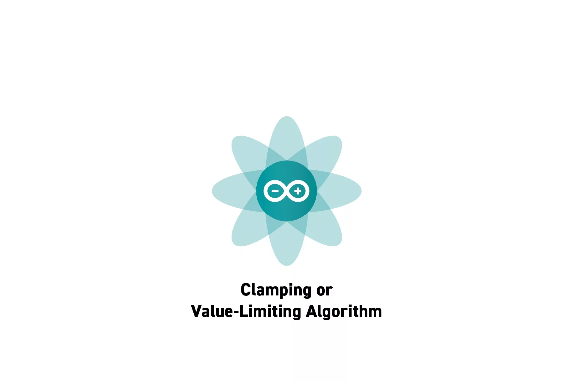 A flower that represents Arduino with the text "Clamping or Value-Limiting Algorithm" beneath it.