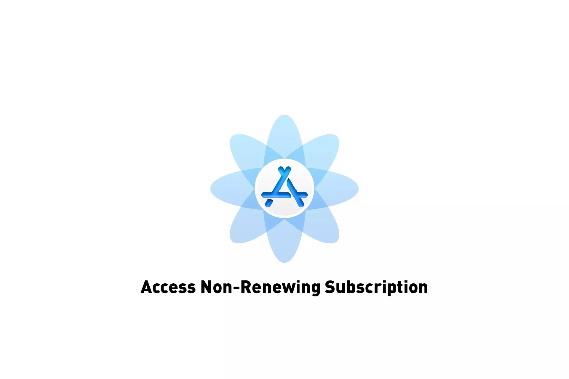 A flower that represents App Store Connect with the text "Access Non-Renewing Subscription" beneath it.