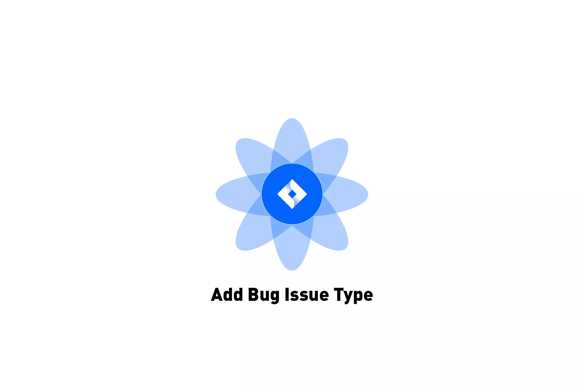 A flower that represents JIRA with the text "Add Bug Issue Type" beneath it.