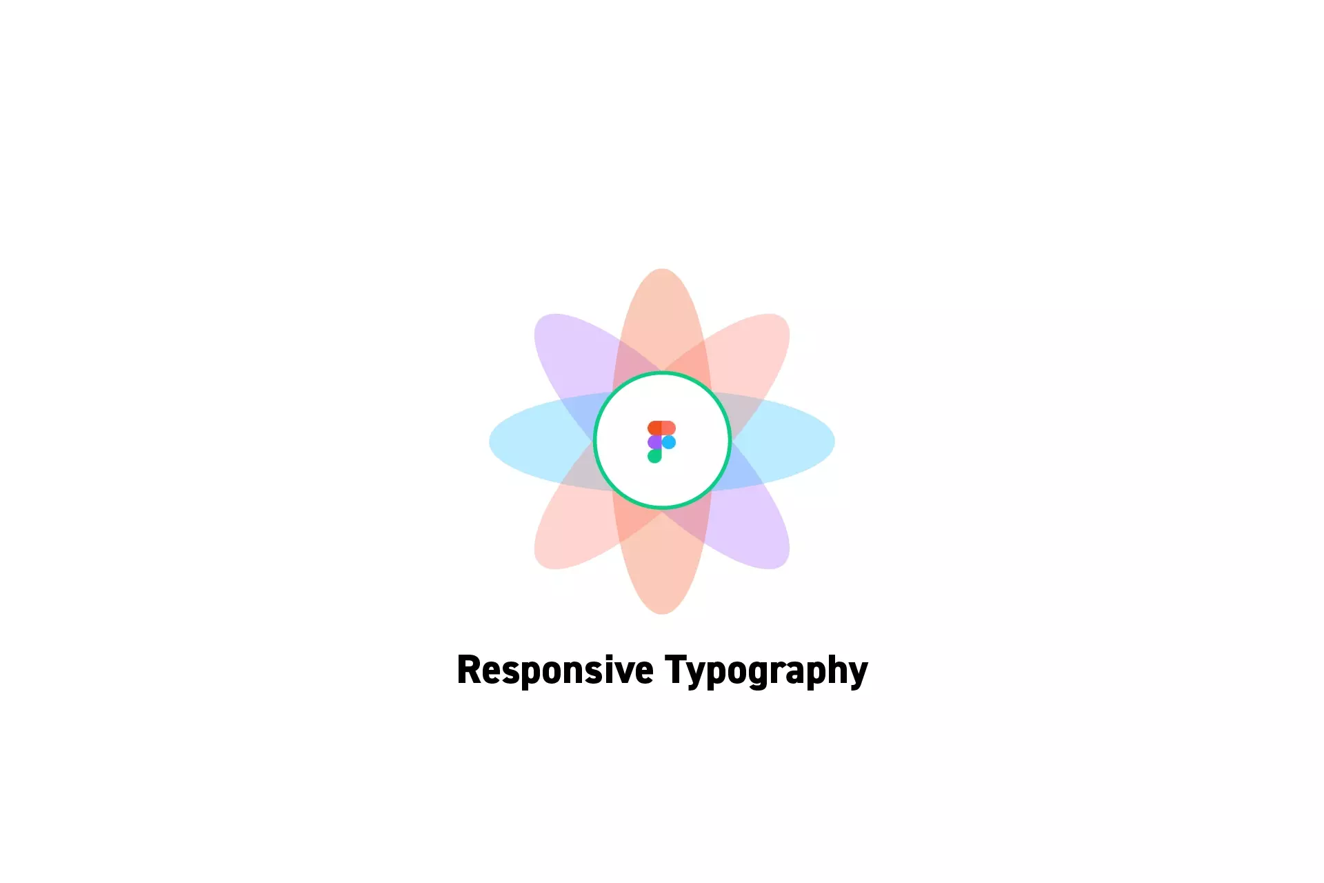 A flower that represents Figma with the text "Responsive Typography" beneath it.