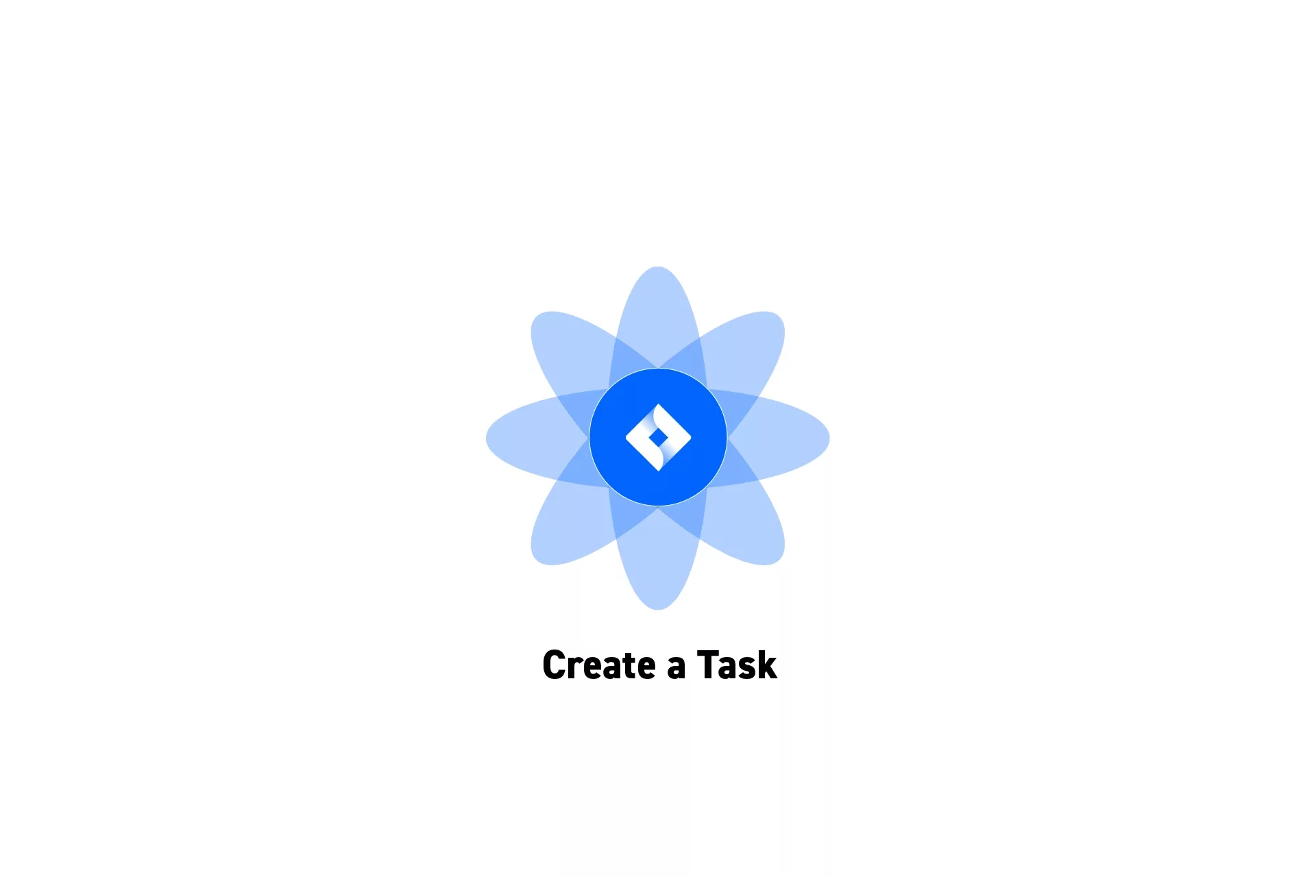 A flower that represents JIRA with the text "Create a Task" beneath it.