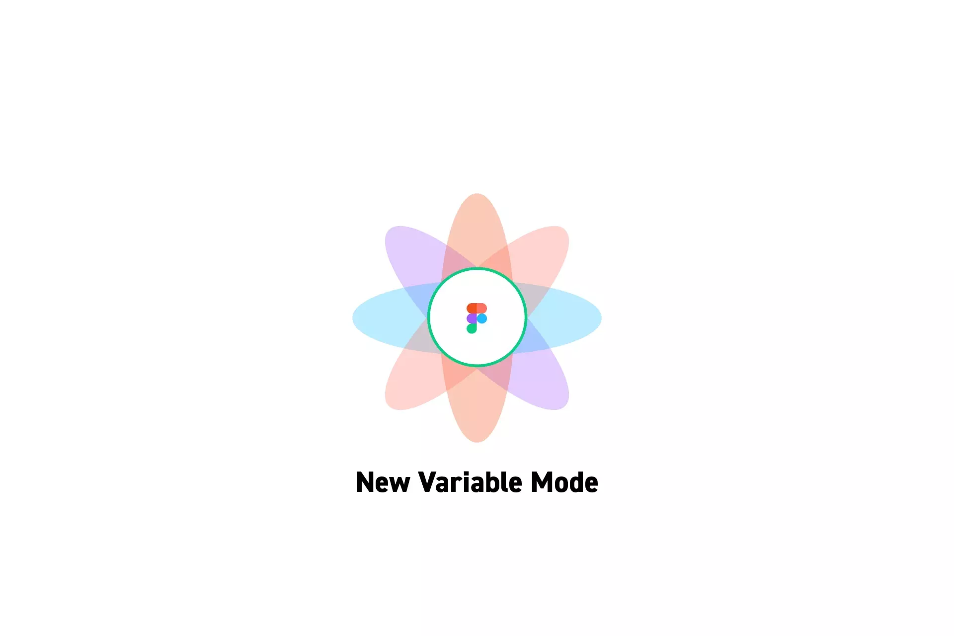 A flower that represents Figma with the text "New Variable Mode" beneath it.