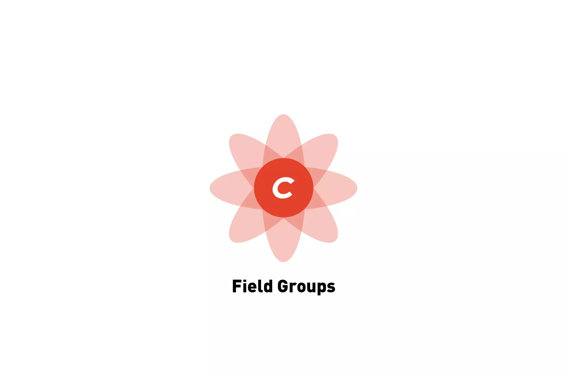 A flower that represents Craft CMS with the text "Field Groups" beneath it.