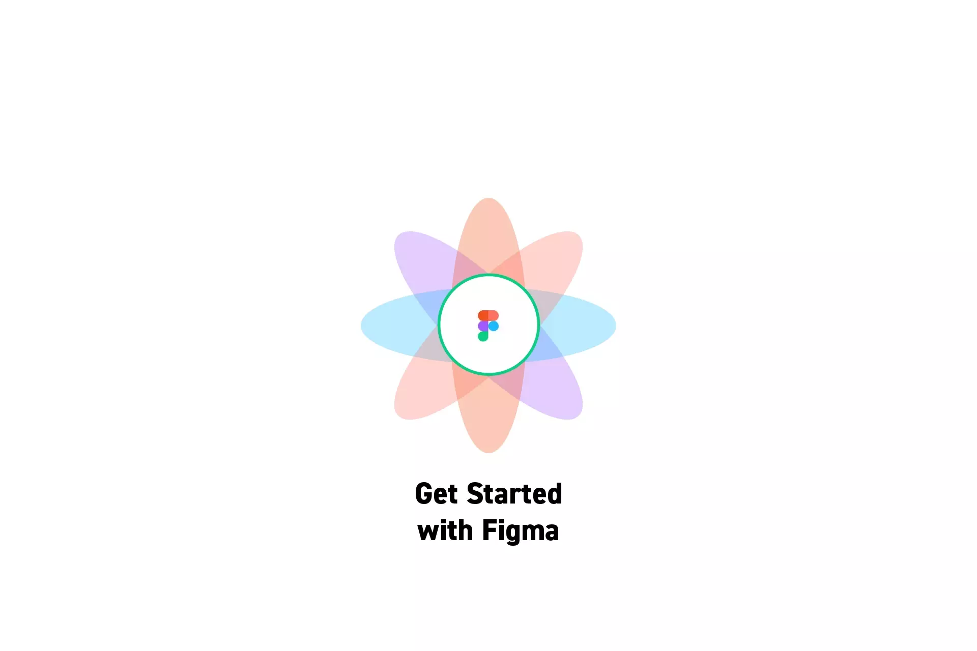 A flower that represents Figma with the text "Get Started with Figma" beneath it.