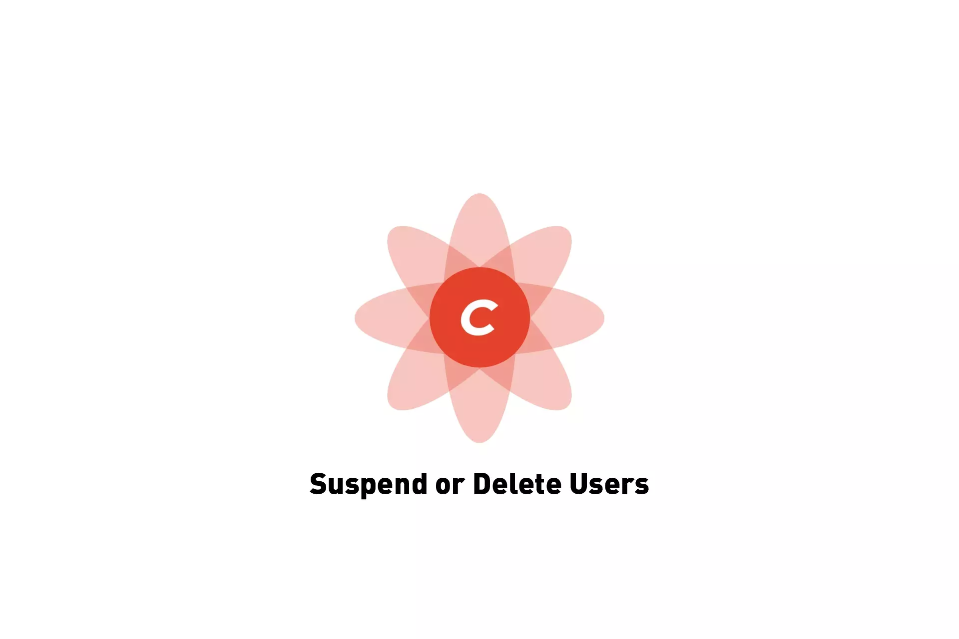 A flower that represents Craft CMS with the text "Suspend or Delete Users" beneath it.