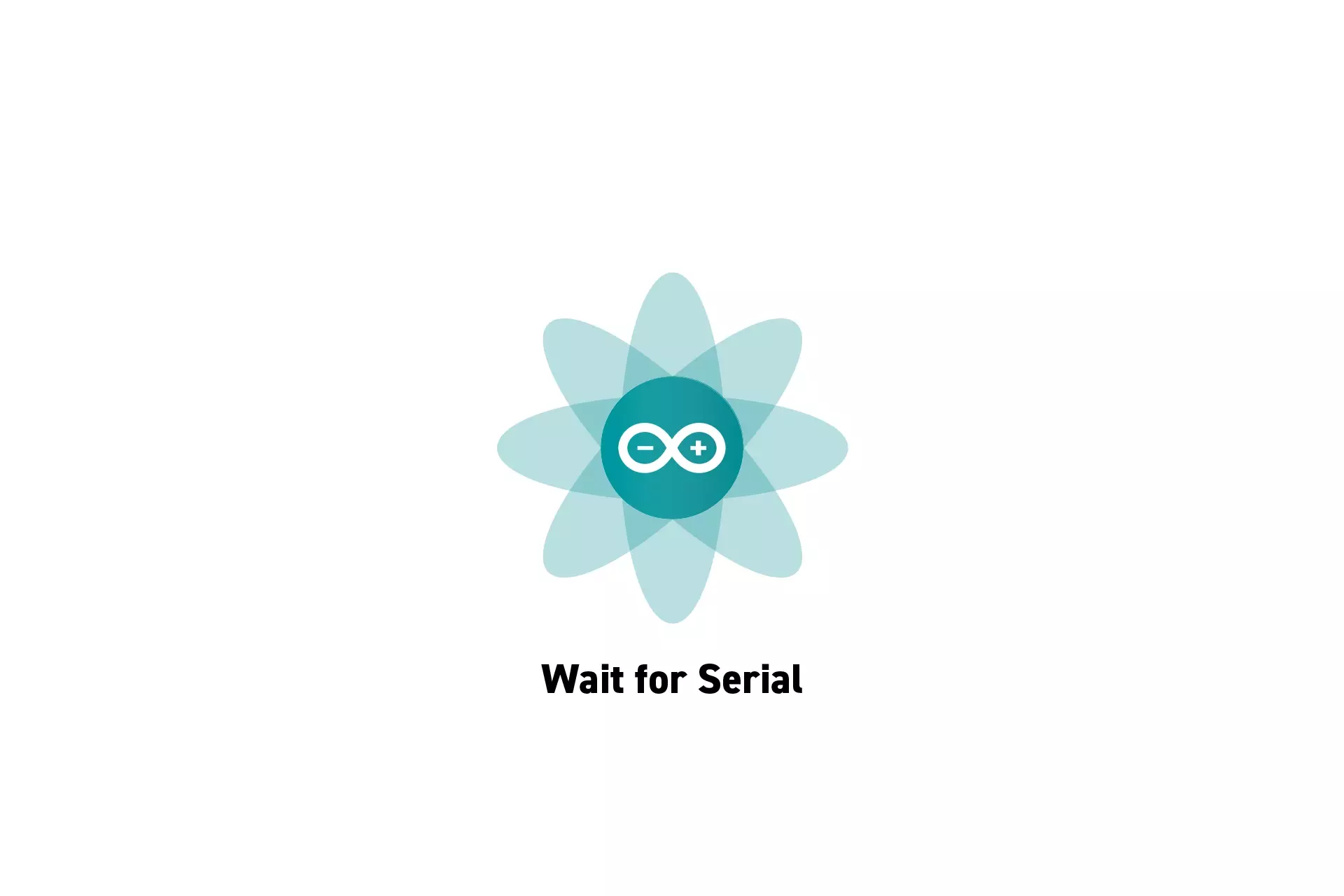 A flower that represents Arduino with the text "Wait for Serial" beneath it.