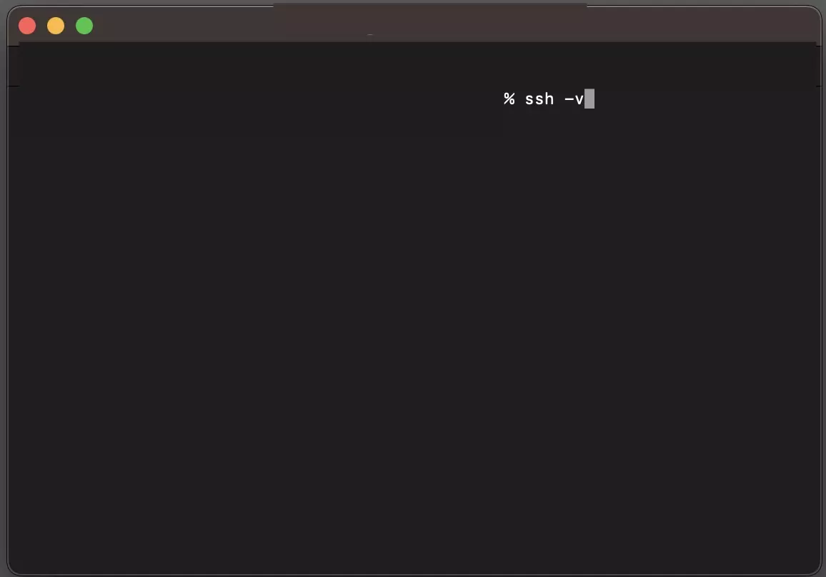 A screenshot of Terminal showing the "ssh -v" command.