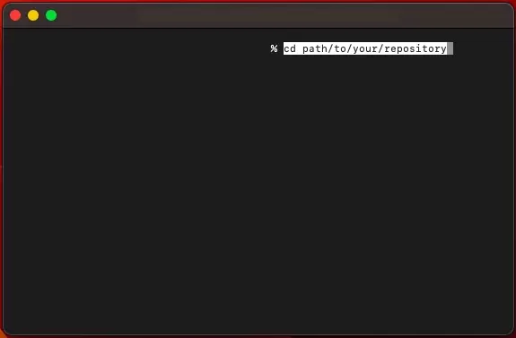 A screenshot of terminal showing you how to set the current directory.