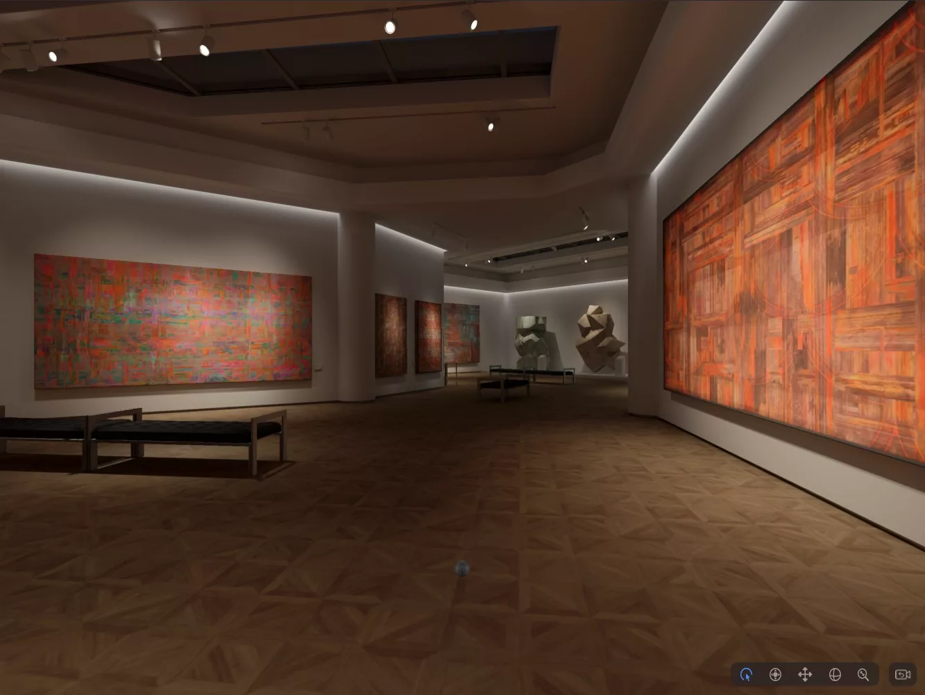 A screenshot of the simulator showing how the app launched into the immersive space.