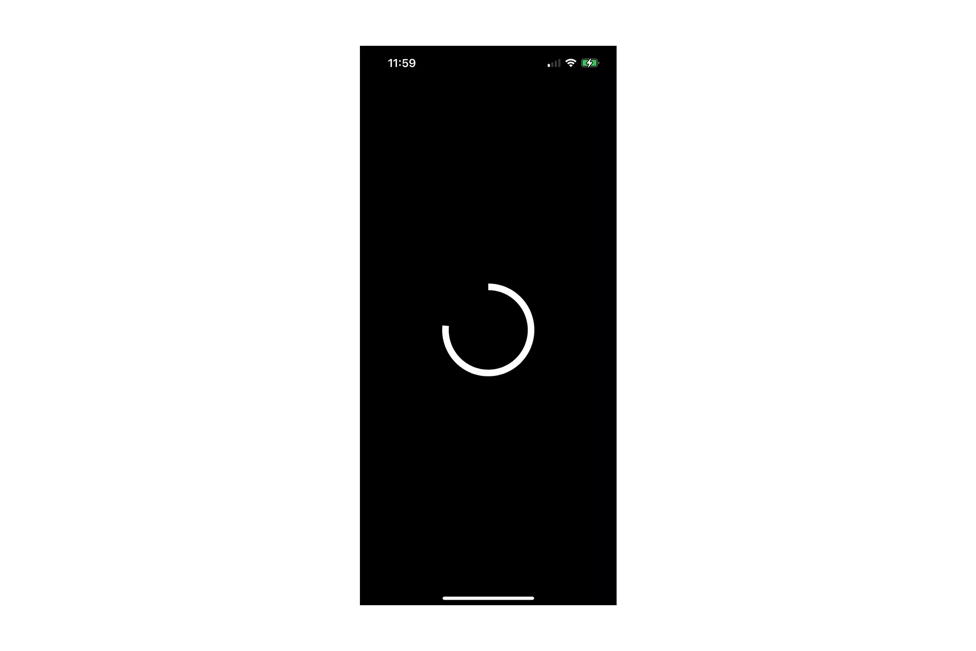 A screenshot of an iPhone showing a progress indicator.