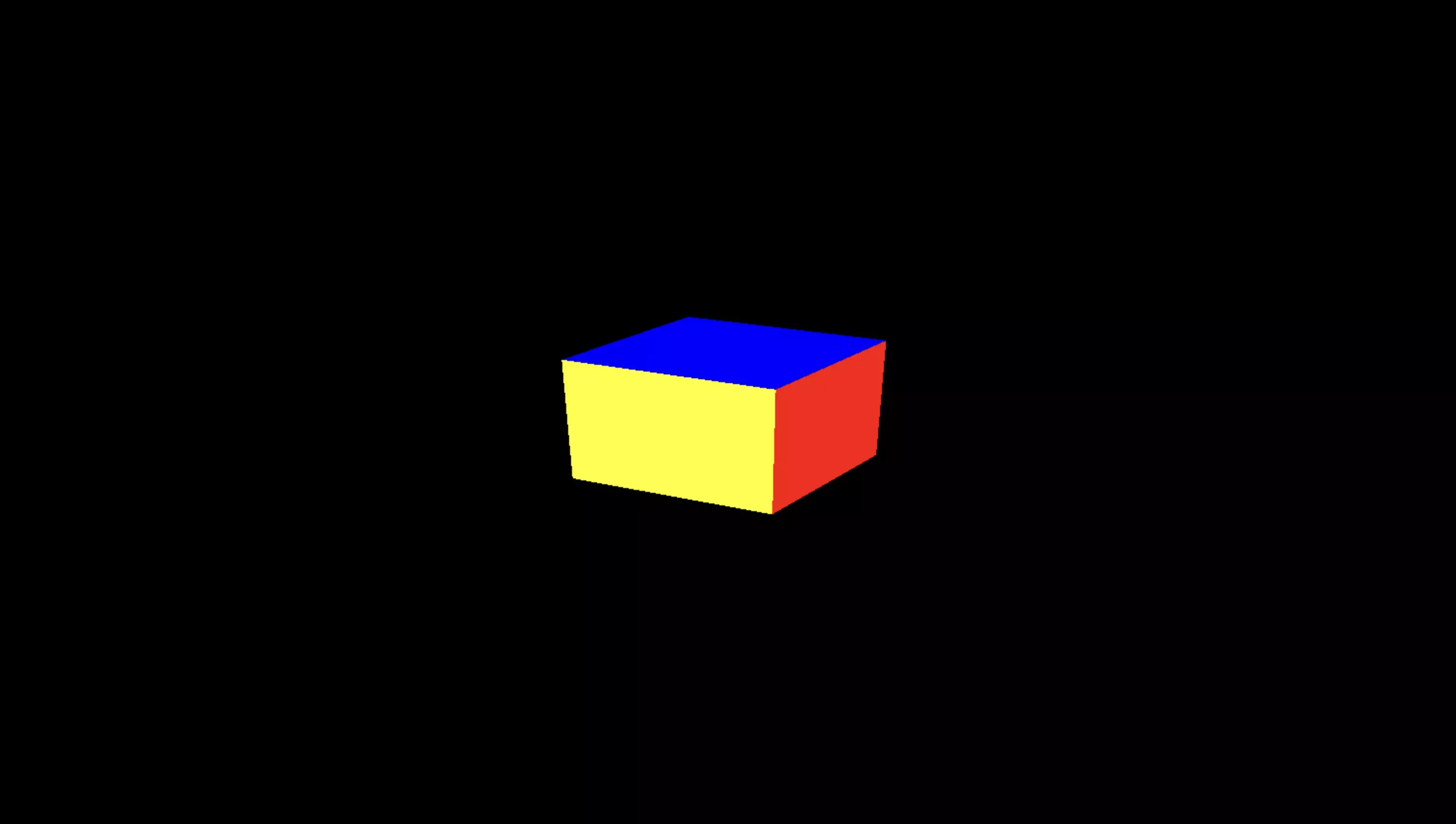 A screenshot of Chrome showing a cube with colored faces that match the colors we set for the vertices in this tutorial.