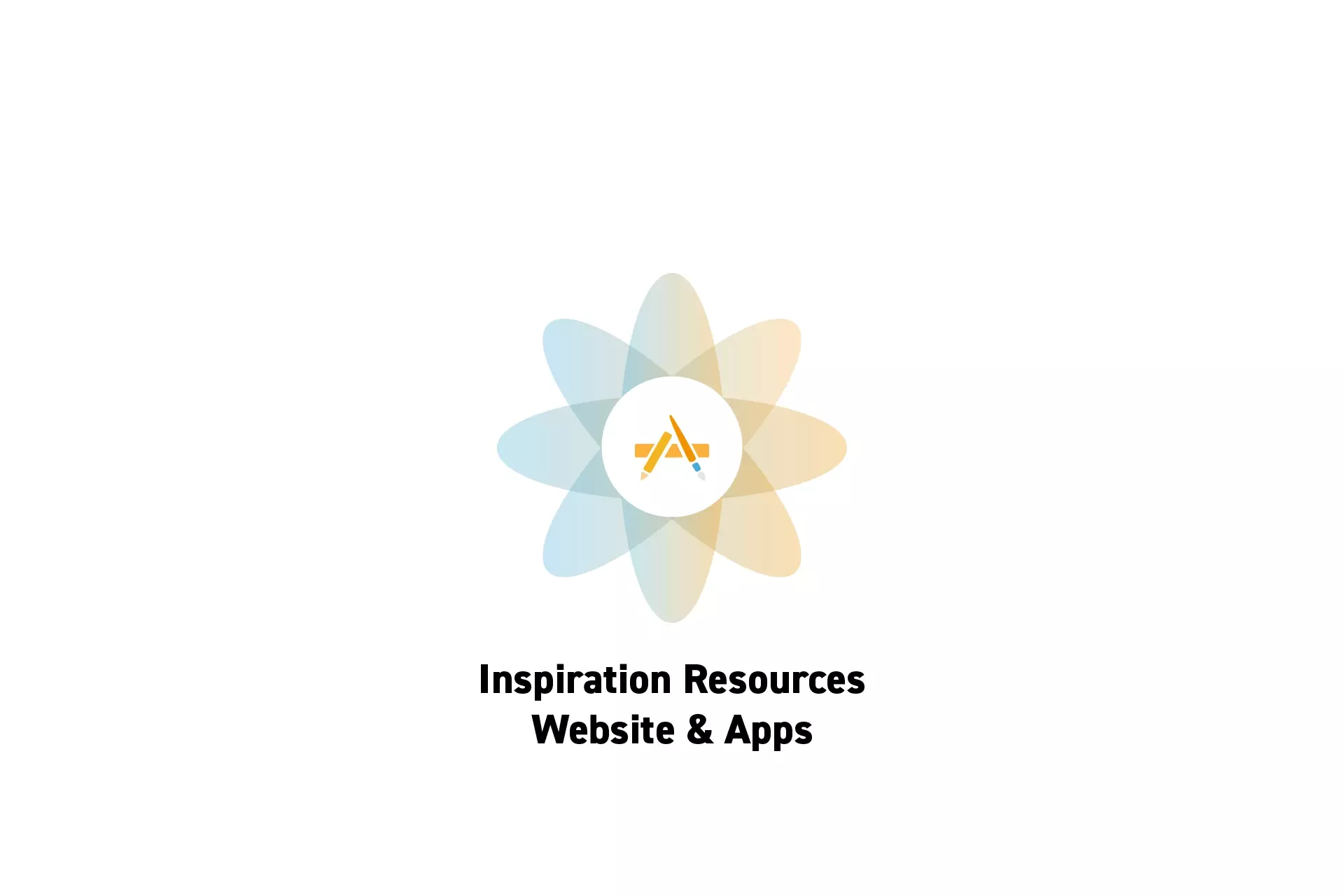 A flower that represents Digital Craft with the text "Inspiration Resources Website &amp; Apps" beneath it.