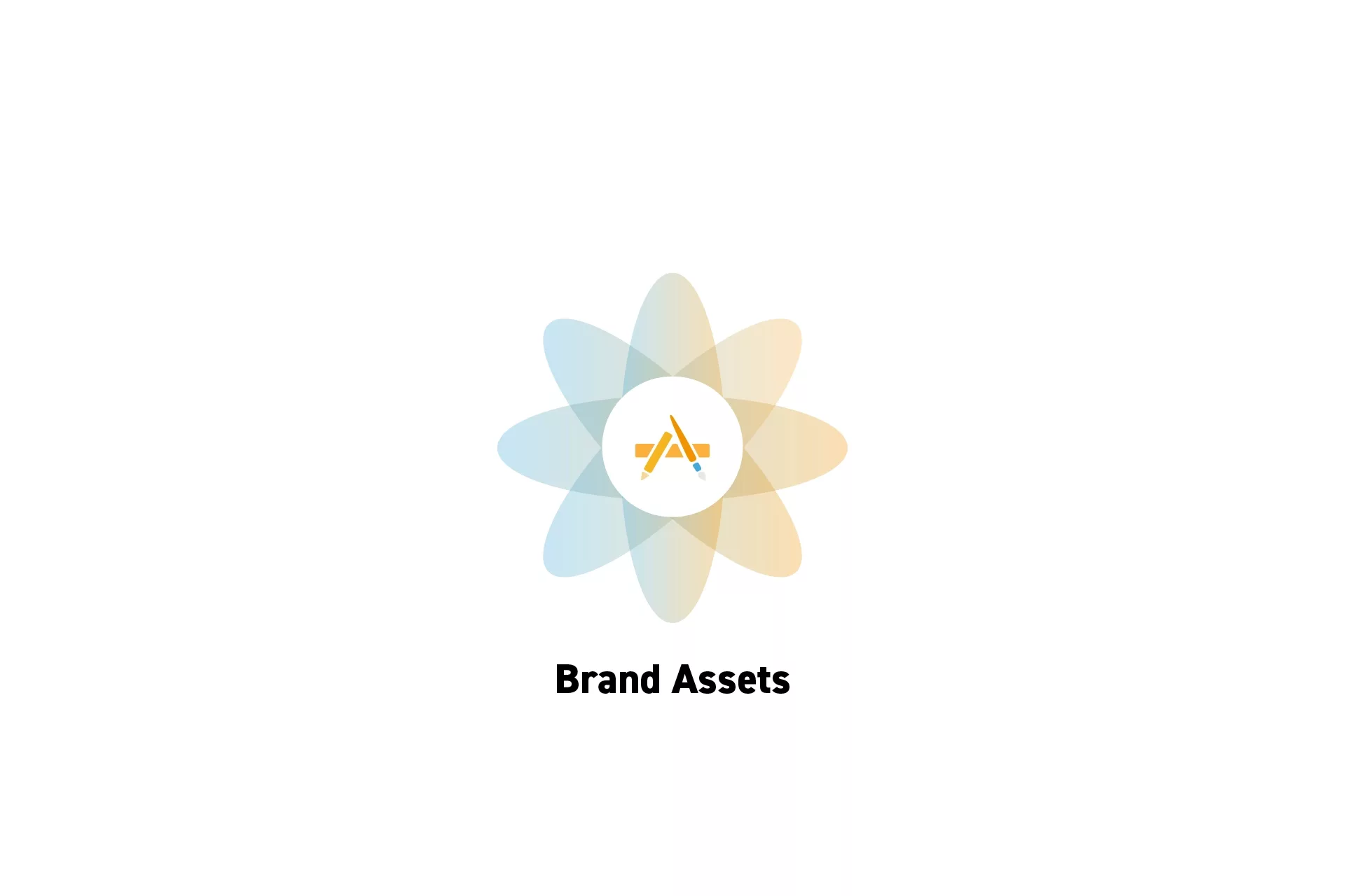 A flower that represents Craft with the text "Brand Assets" beneath it.