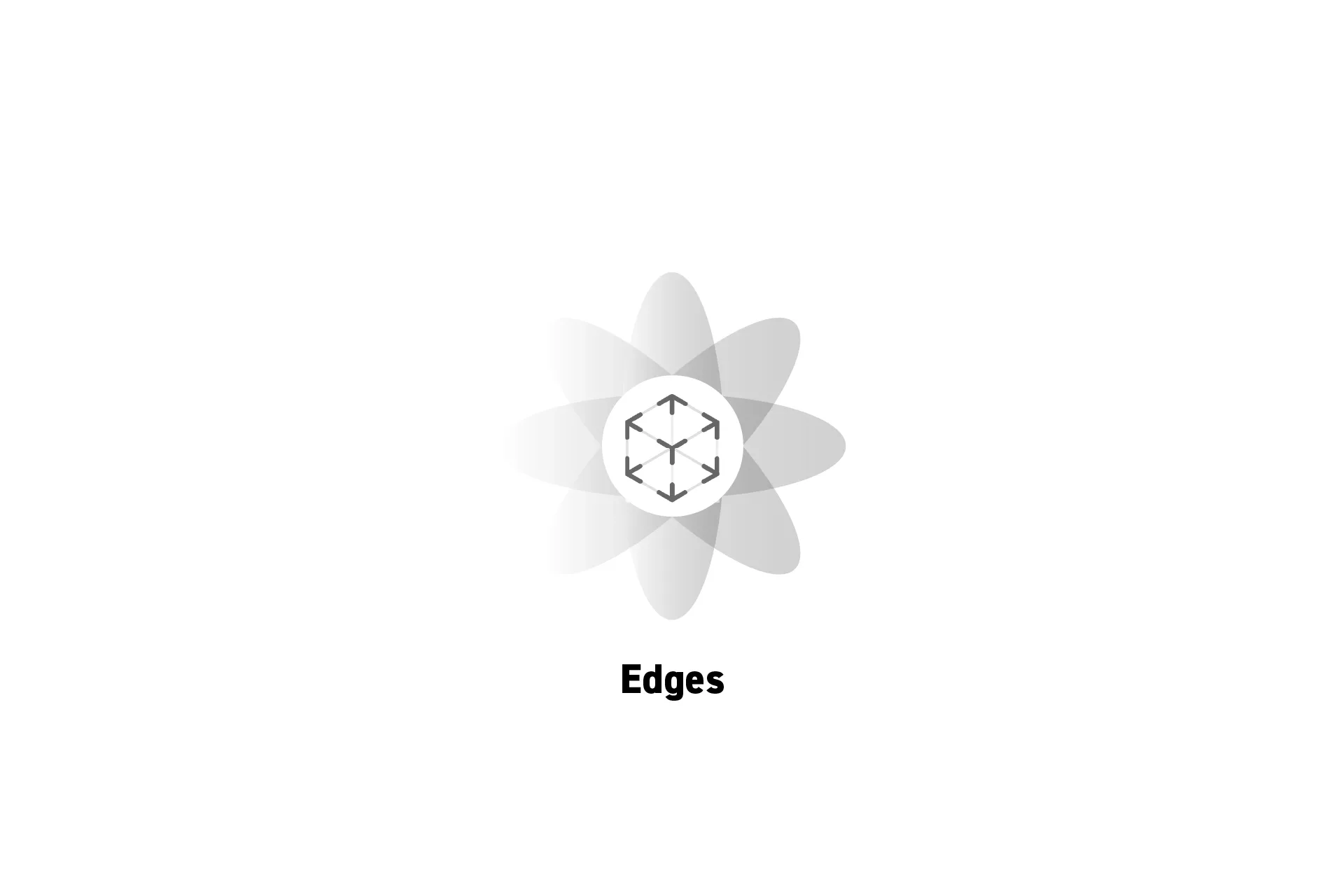 A flower that represents spatial computing with the text "Edges" beneath it.