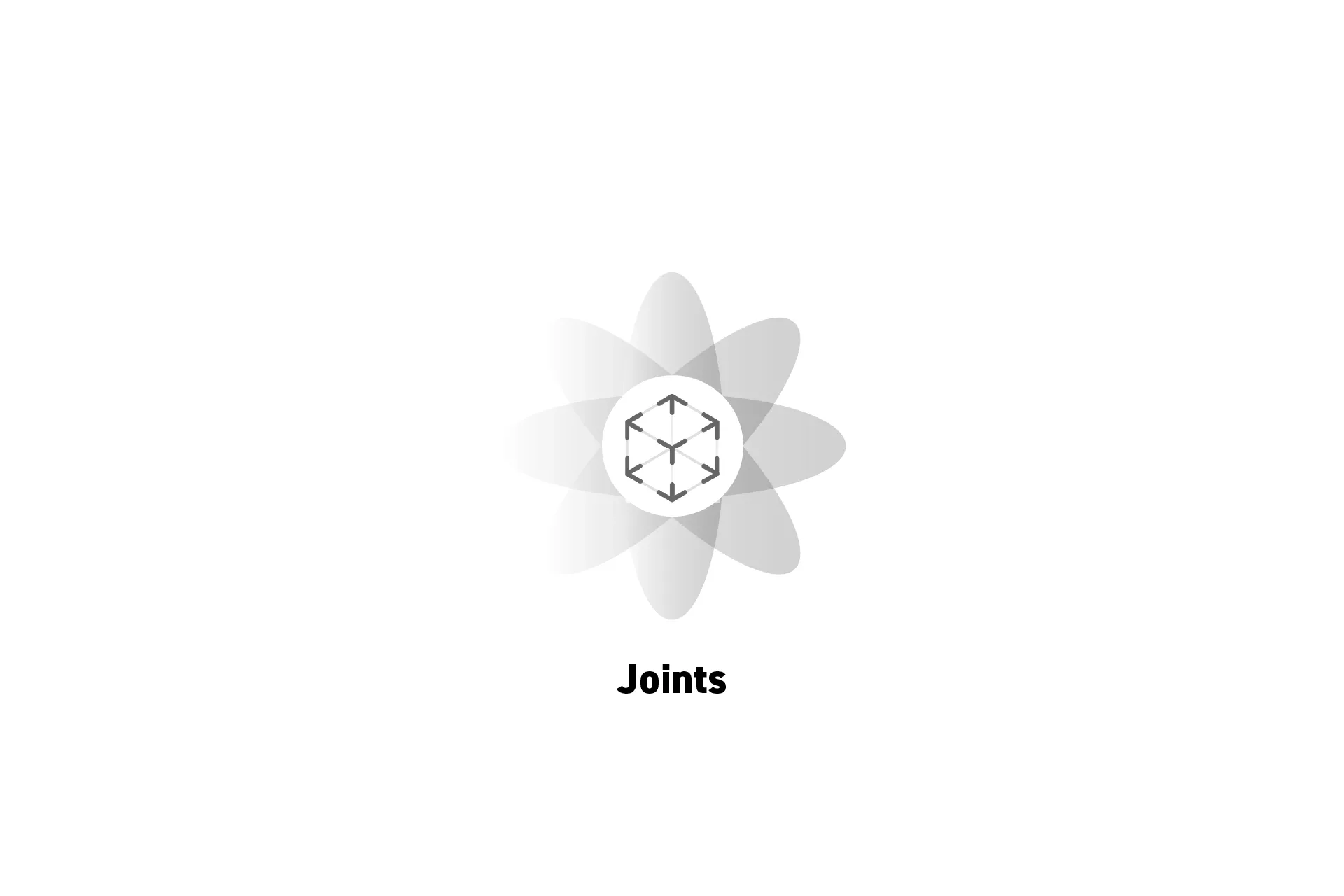 A flower that represents spatial computing with the text "Joints" beneath it.