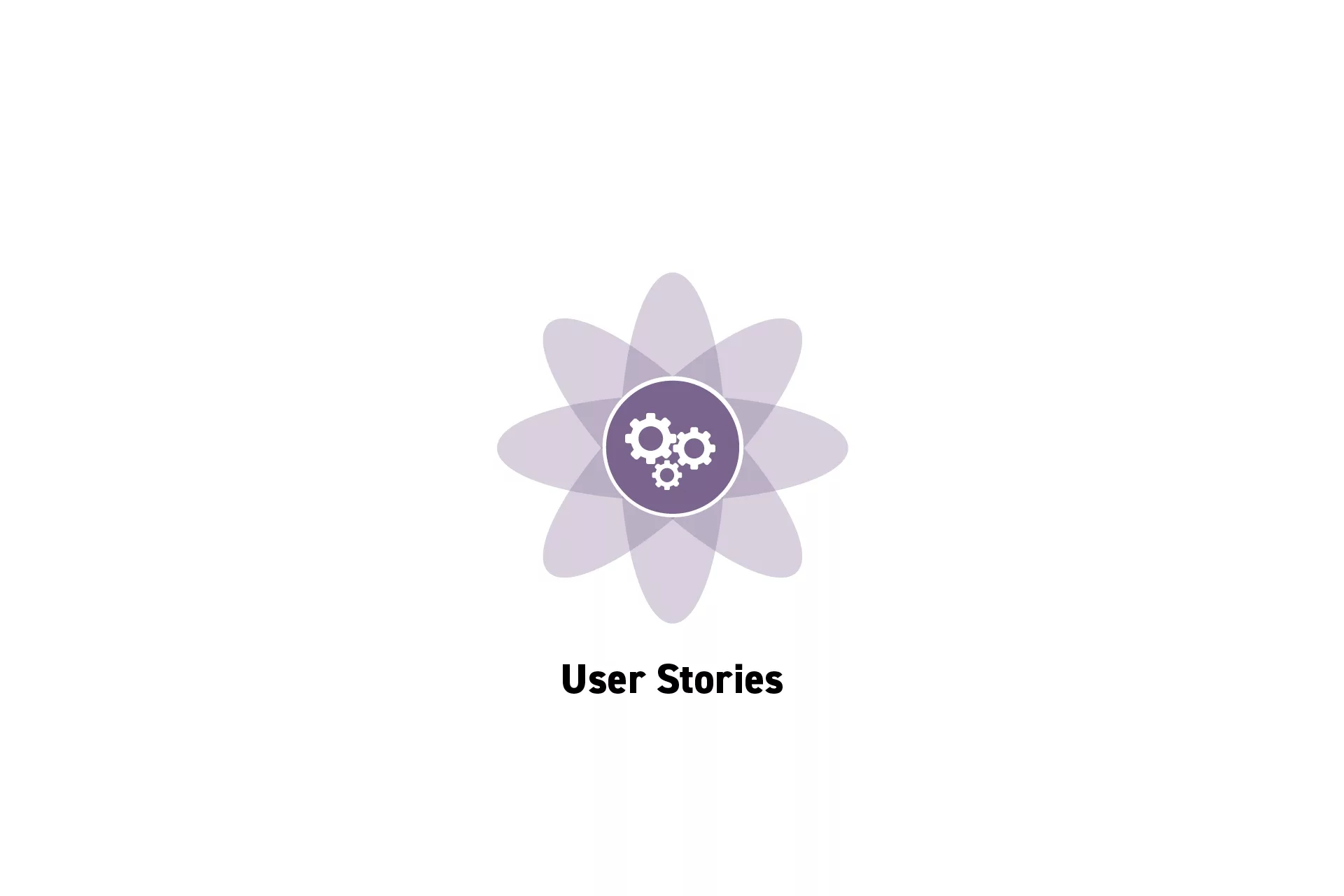 
<p>A flower that represents Project Management with the text “User Stories” beneath it.</p>
<p></p>