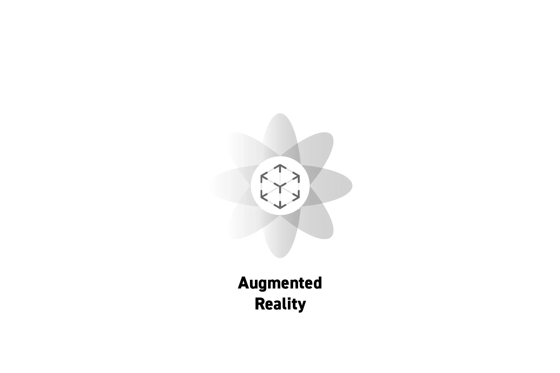A flower that represents spatial computing with the text "Augmented Reality" beneath it.