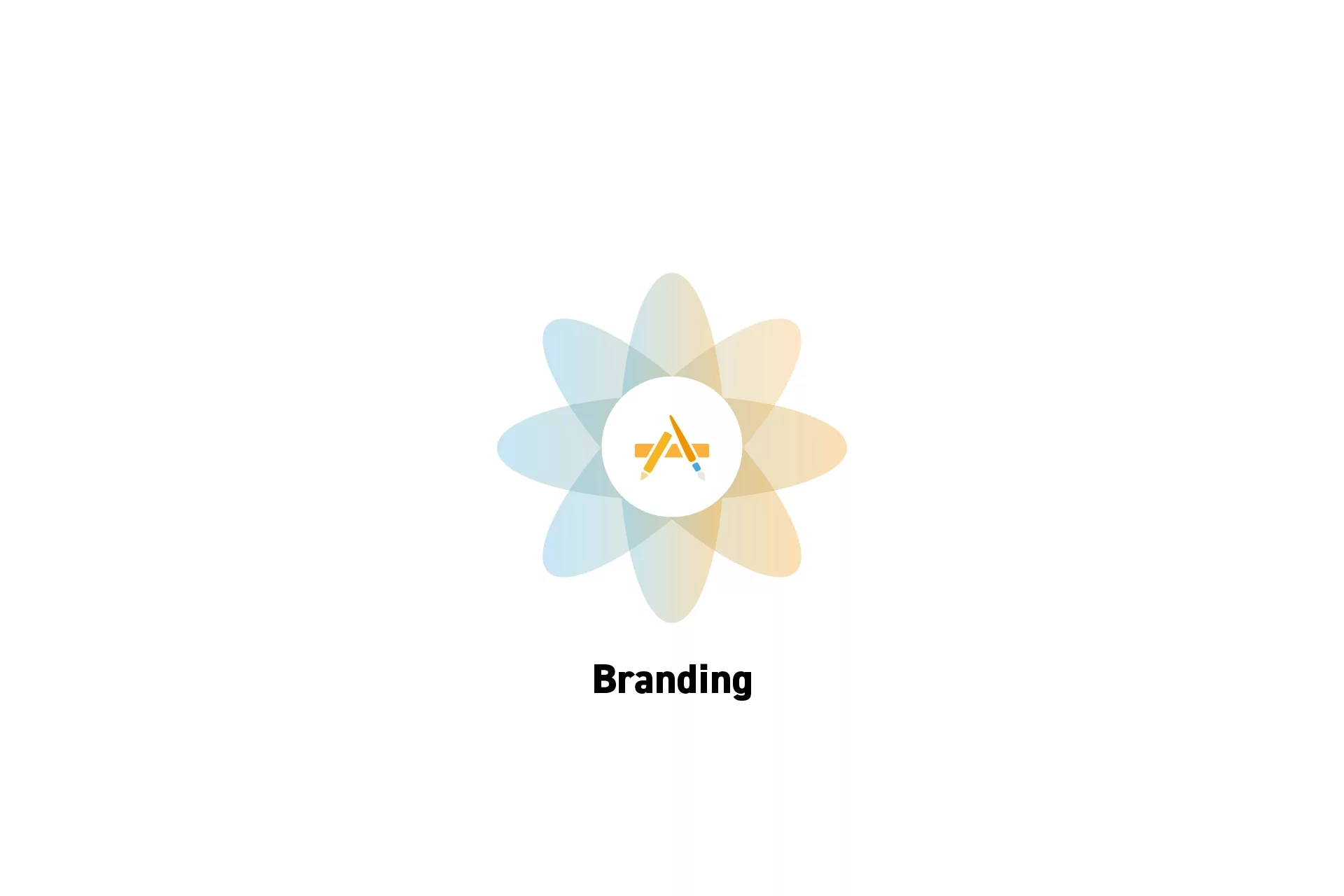 A flower that represents Craft with the text "Branding" beneath it.