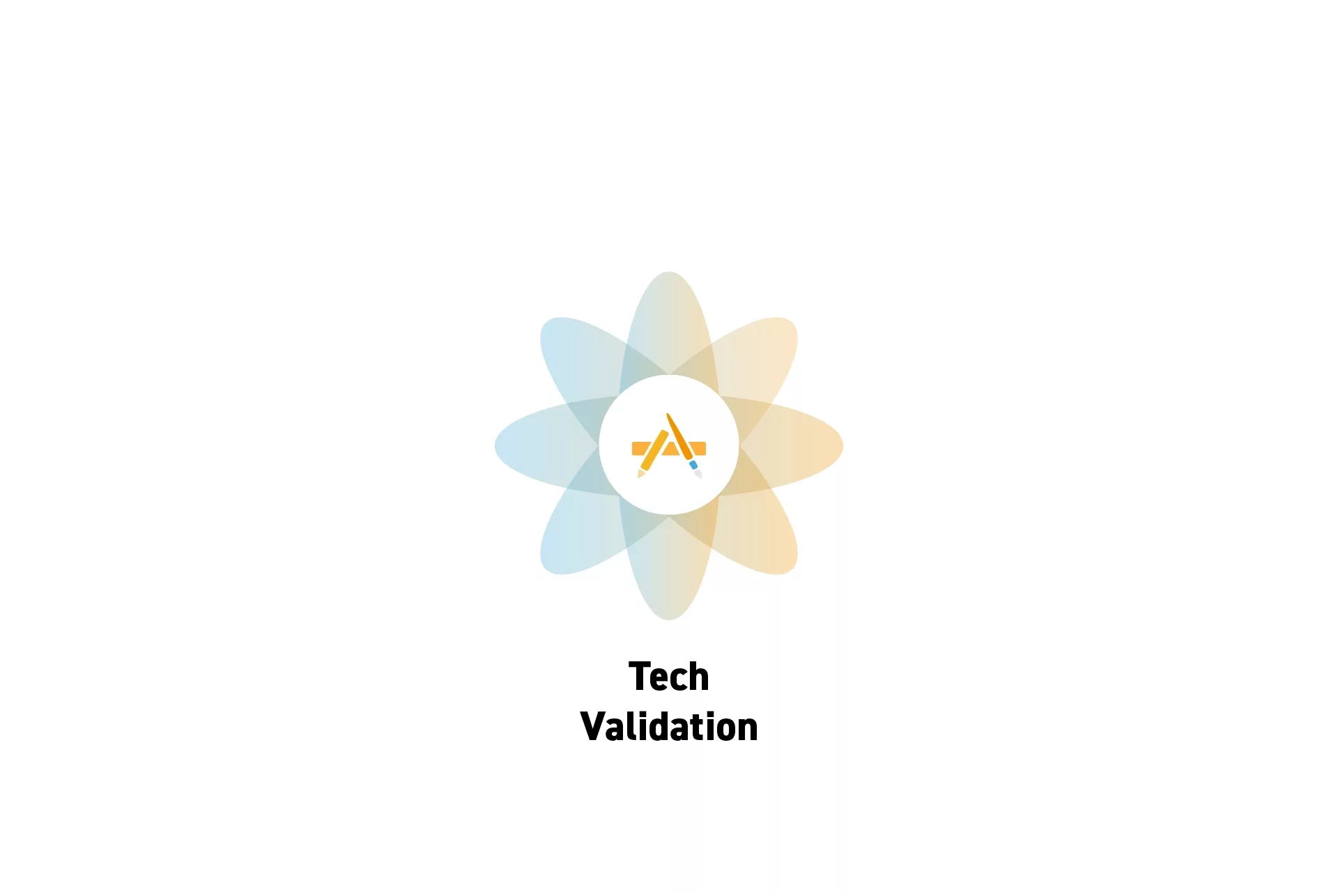 A flower that represents Digital Craft with the text “Tech Validation” beneath it.