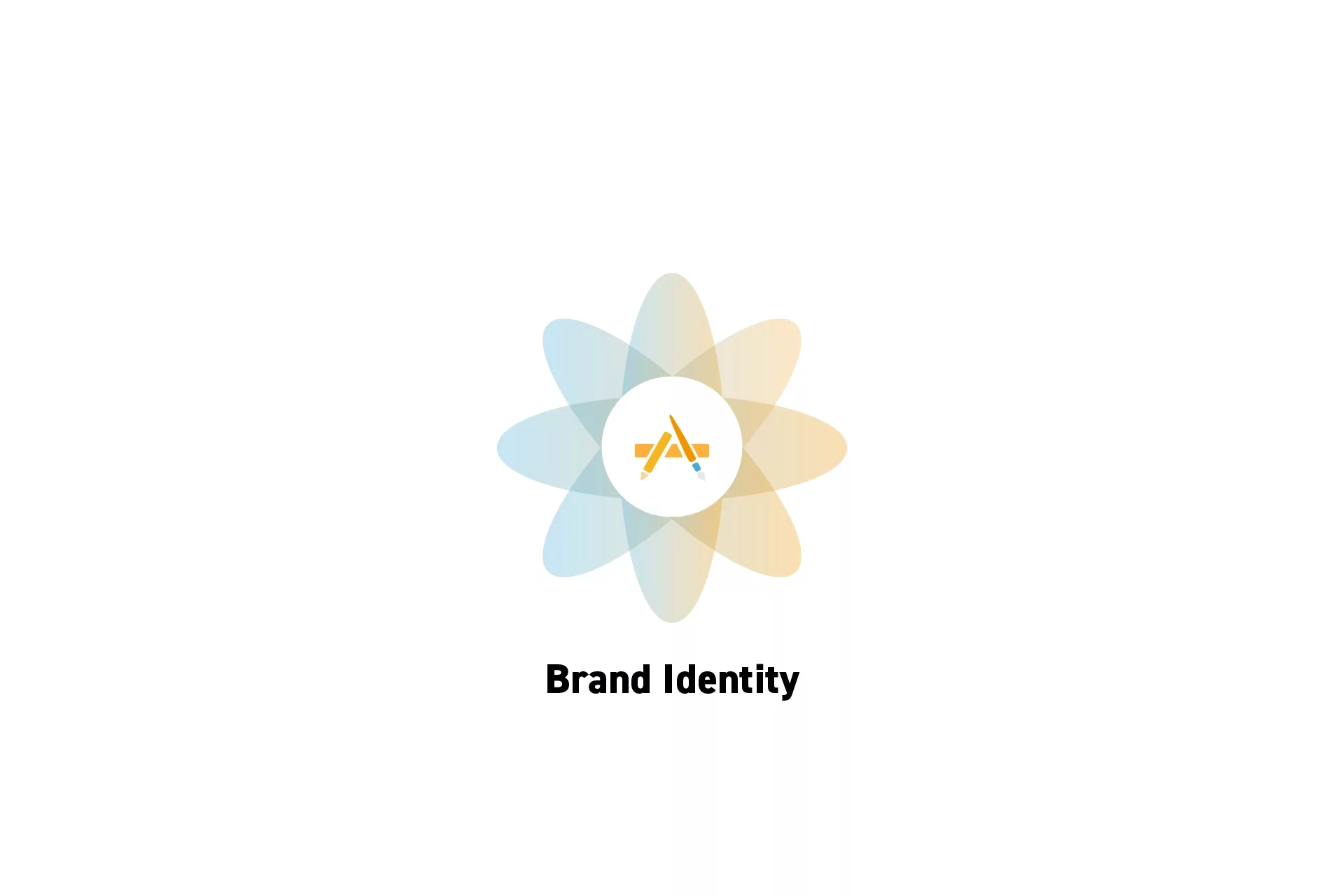 A flower that represents Craft with the text "Brand Identity" beneath it.