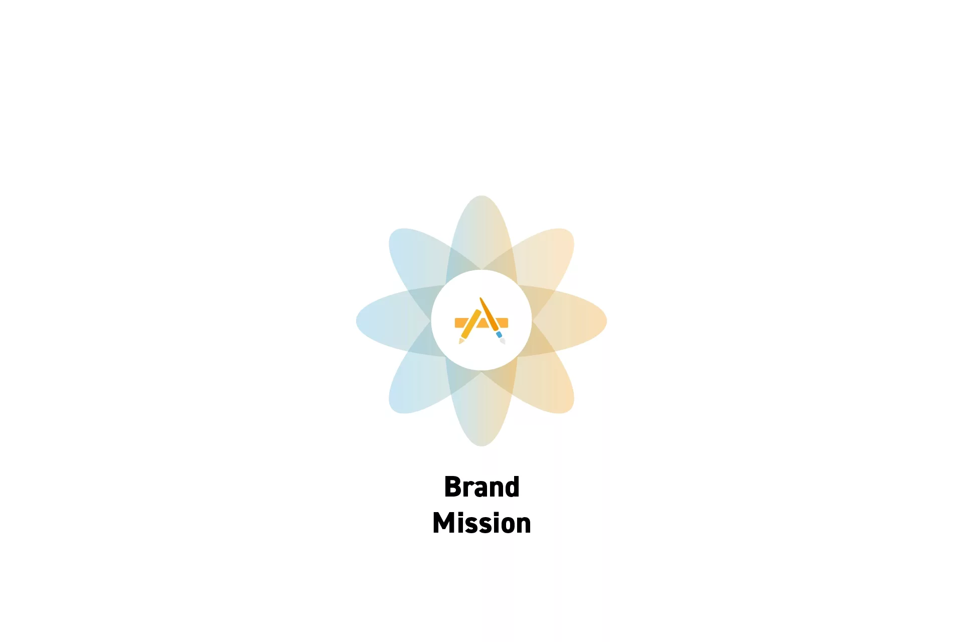 A flower that represents Craft with the text "Brand Mission" beneath it.