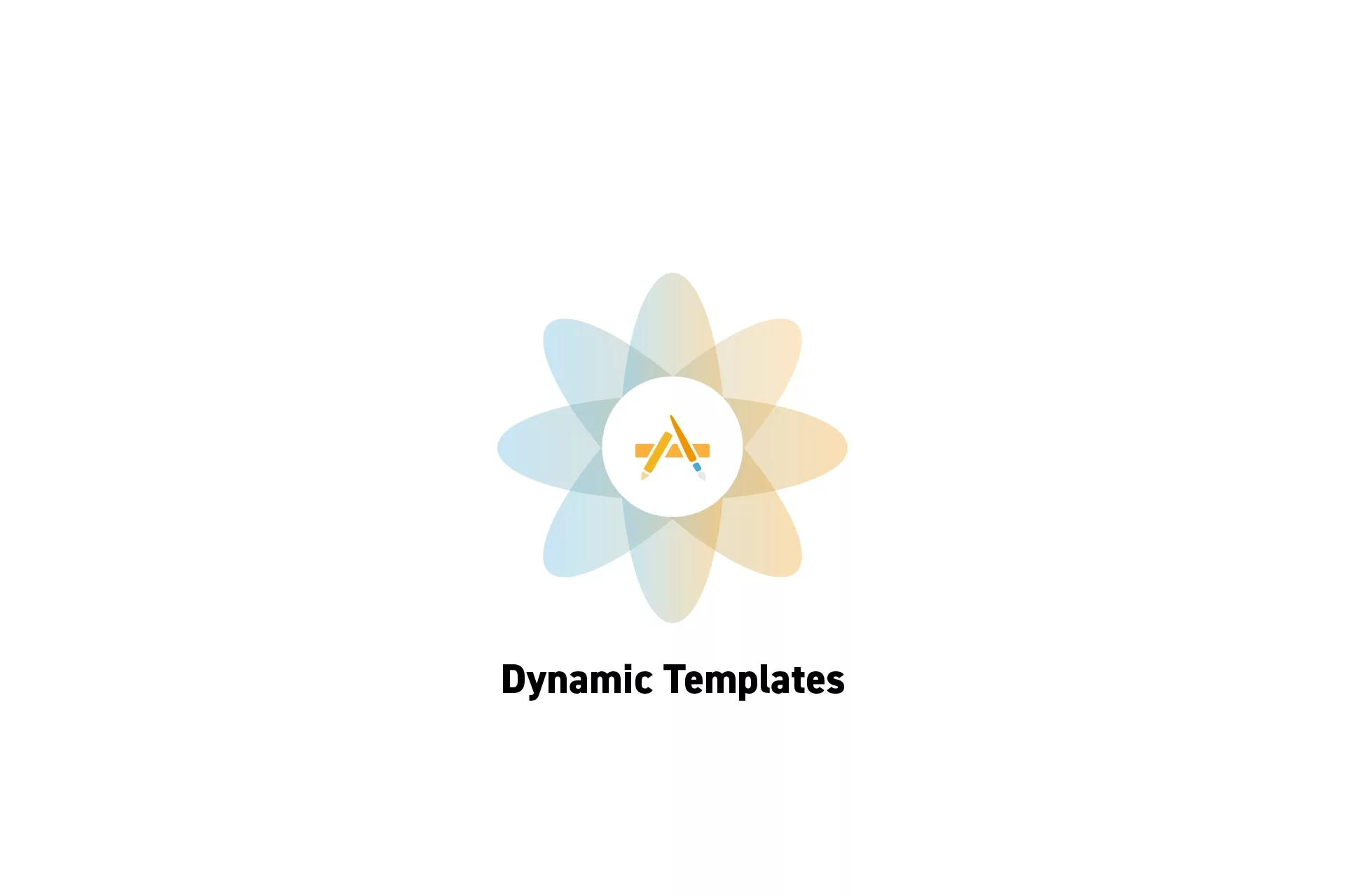 A flower that represents Digital Craft with the text "Dynamic Templates" beneath it.