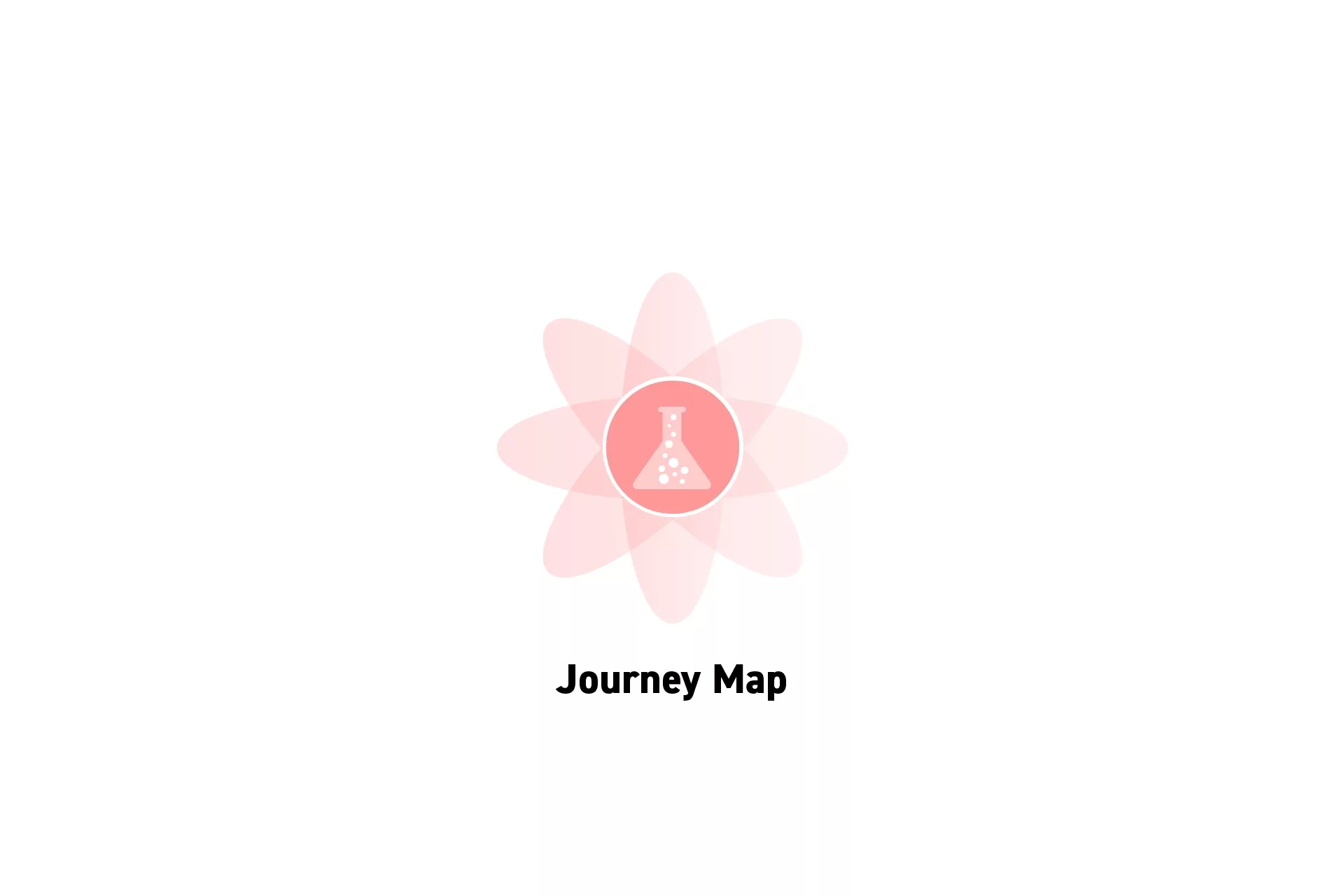 A flower that represents Strategy with the text “Journey Map” beneath it.