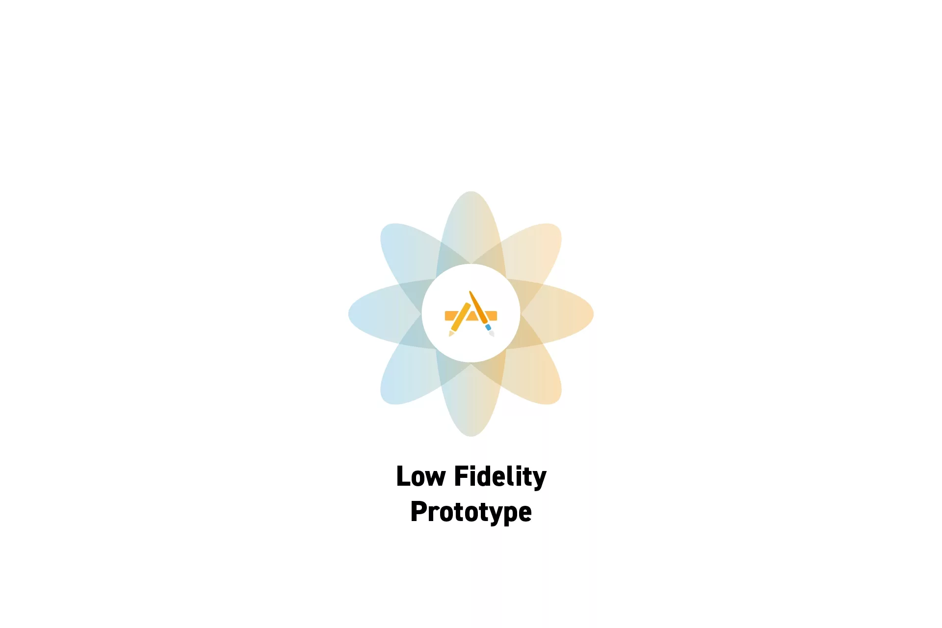 A flower that represents Digital Craft with the text “Low Fidelity Prototype” beneath it.
