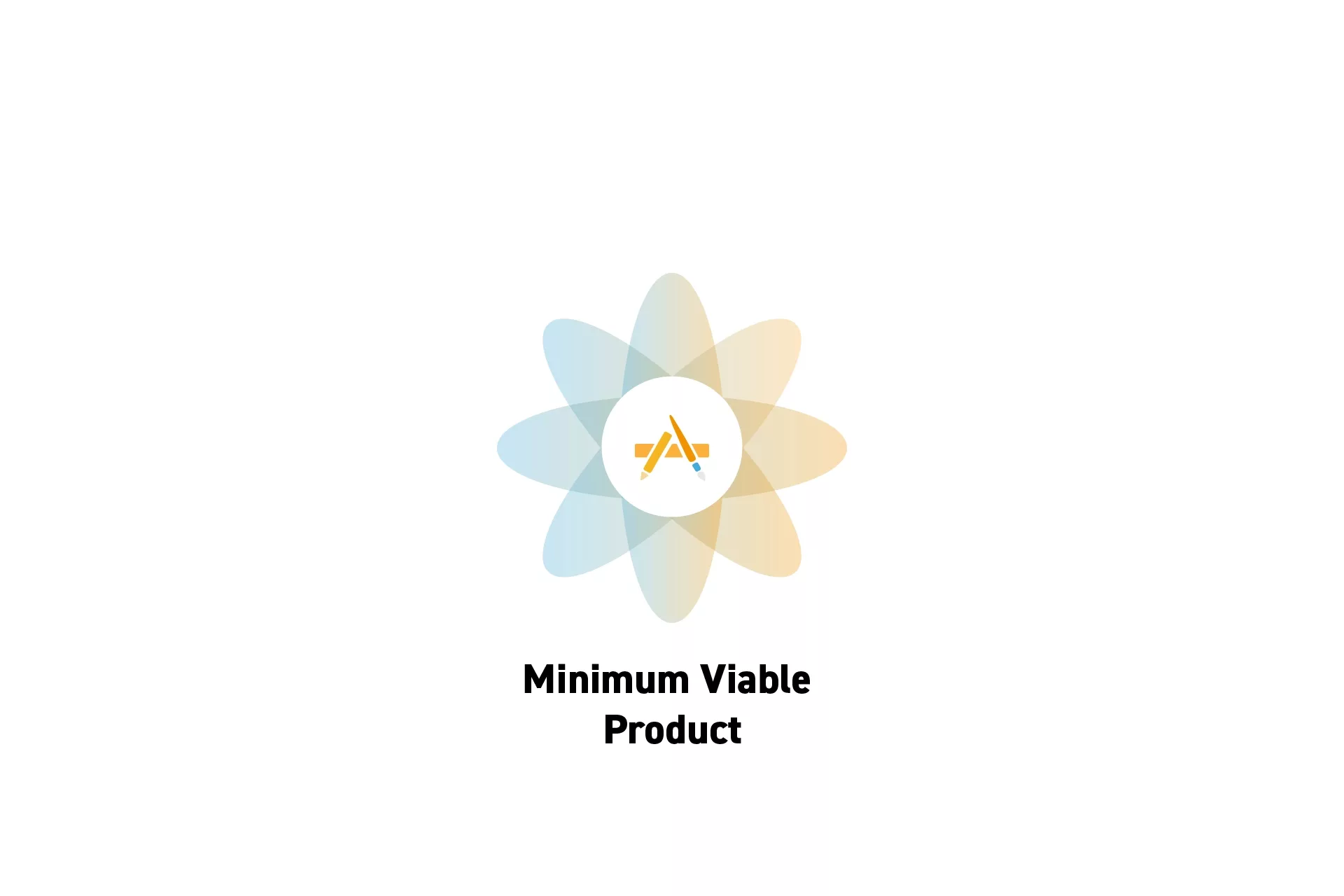A flower that represents Digital Craft with the text “Minimum Viable Product” beneath it.