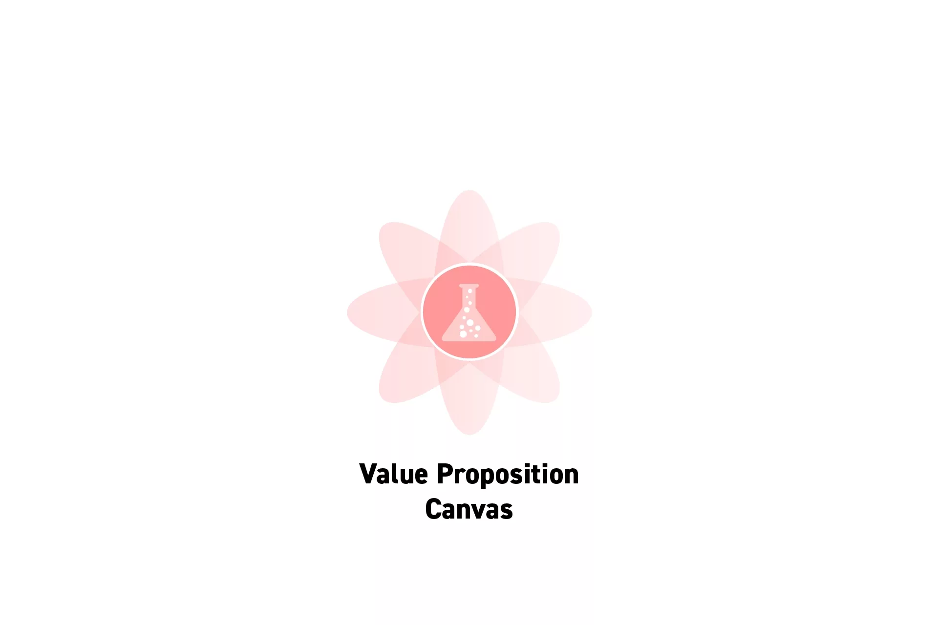 A flower that represents Strategy with the text “Value Proposition Canvas��” beneath it.